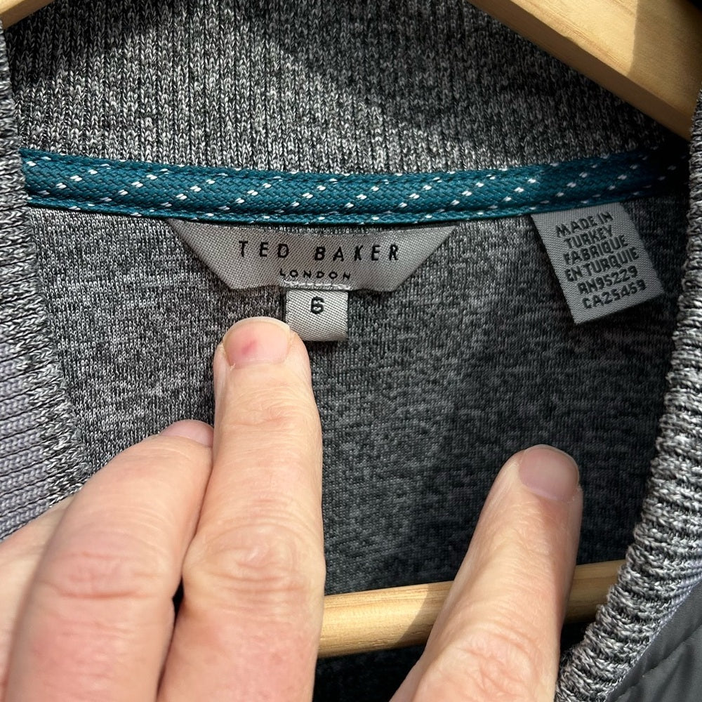 Ted Baker Stevan Grey Varsity Jacket, size Ted 6 (XXL)