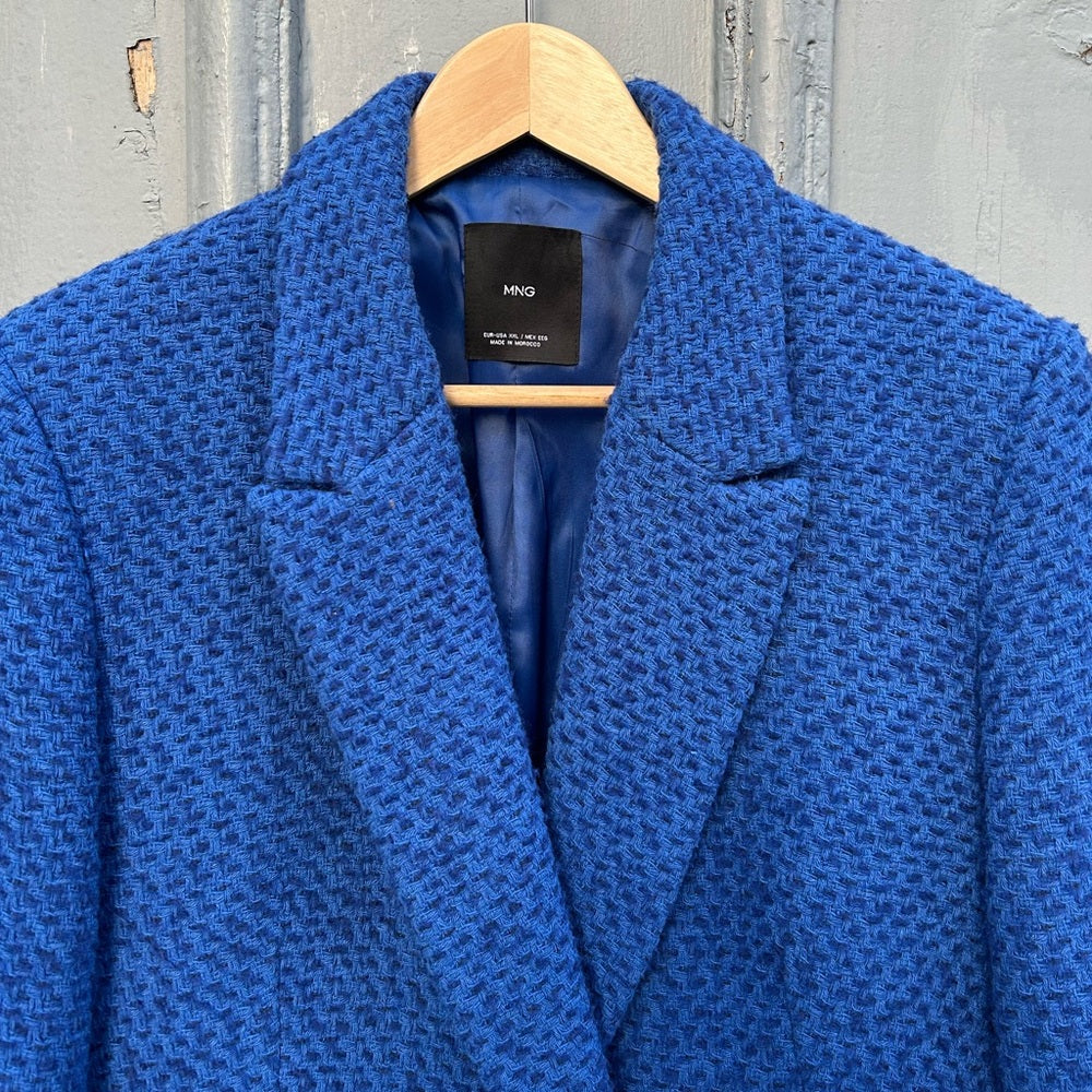 MNG blue Tweed blazer Jacket, size XXL