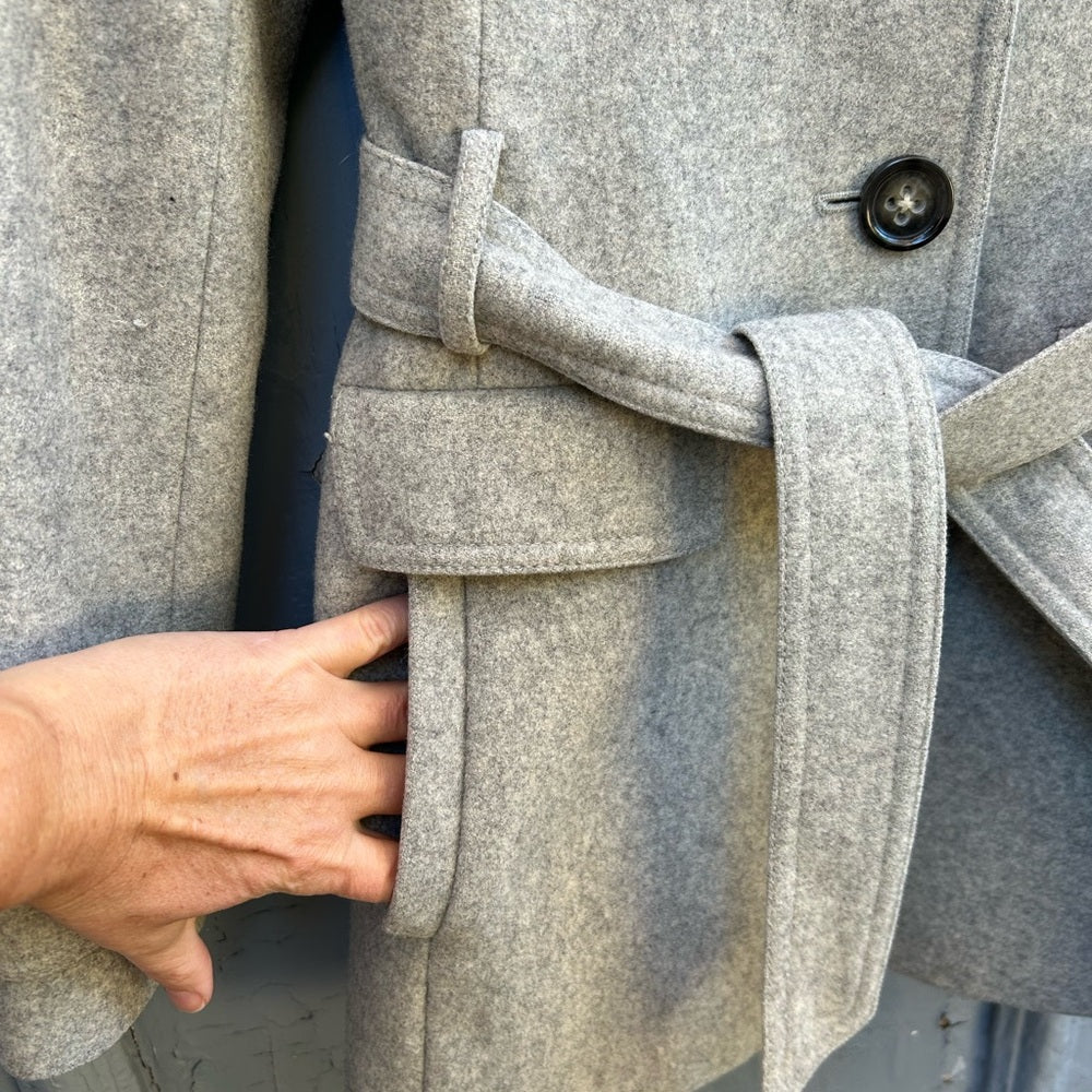 Banana Republic Grey Belted Wool blend jacket, size XS
