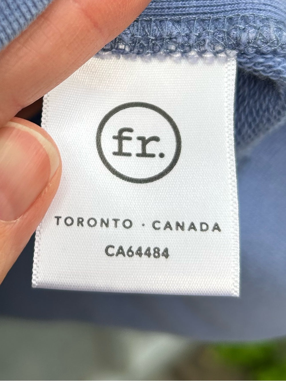Foreign Rider Co Blue logo hoodie, size “4” (Large)