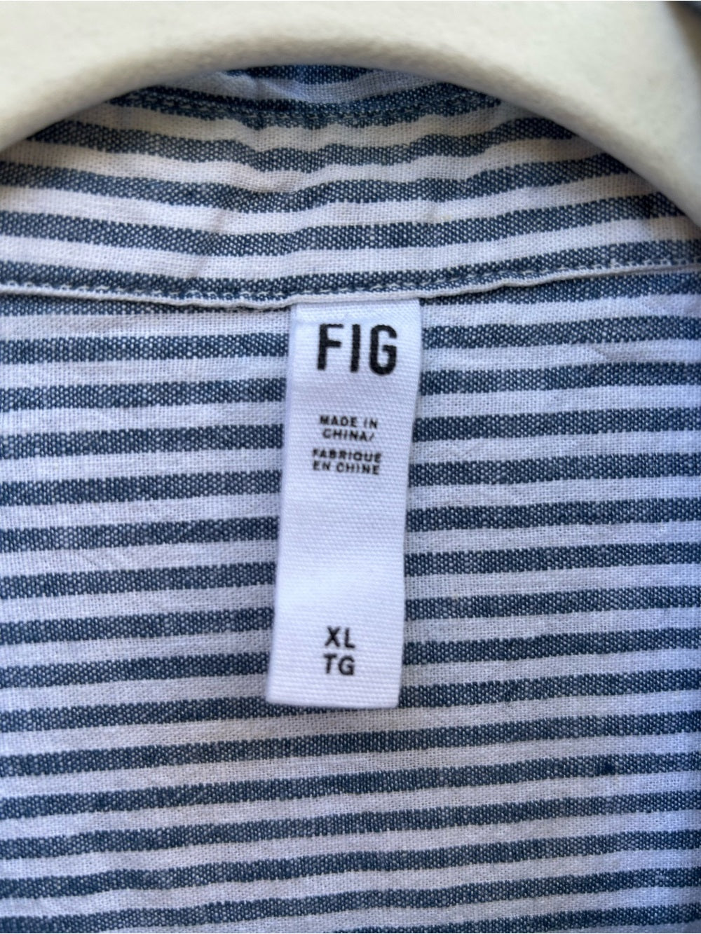 FIG blue & White striped button down, size XL