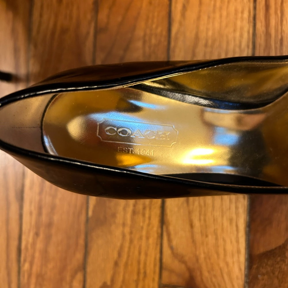 Coach Classic Black Patent Heels, size 7.5