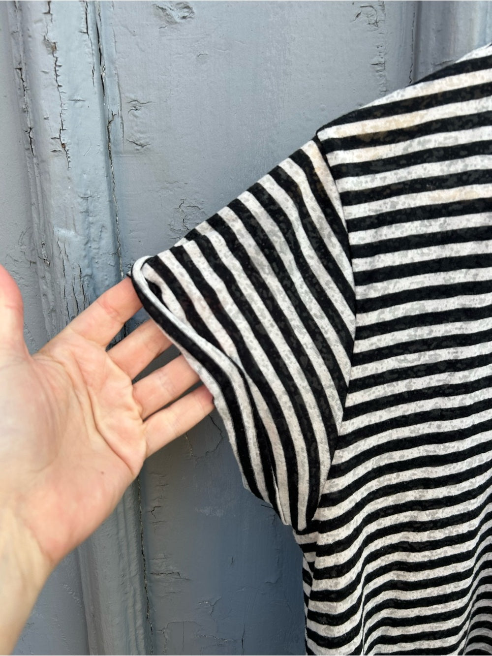 Allsaints black and white striped Anna tee, size 8