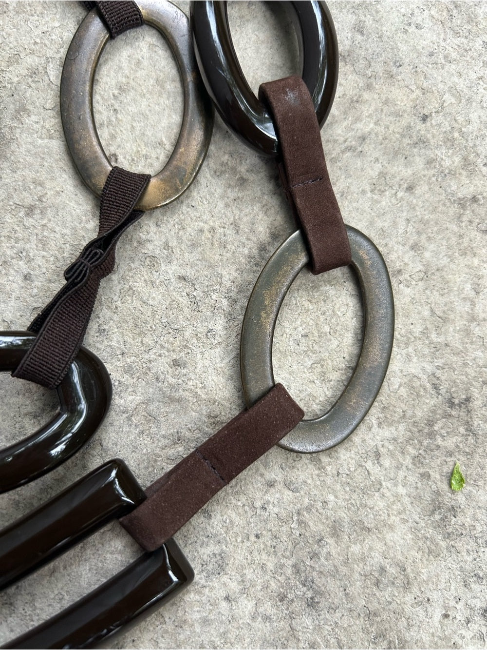 Suzi Roher Leather Chain Belt, OS