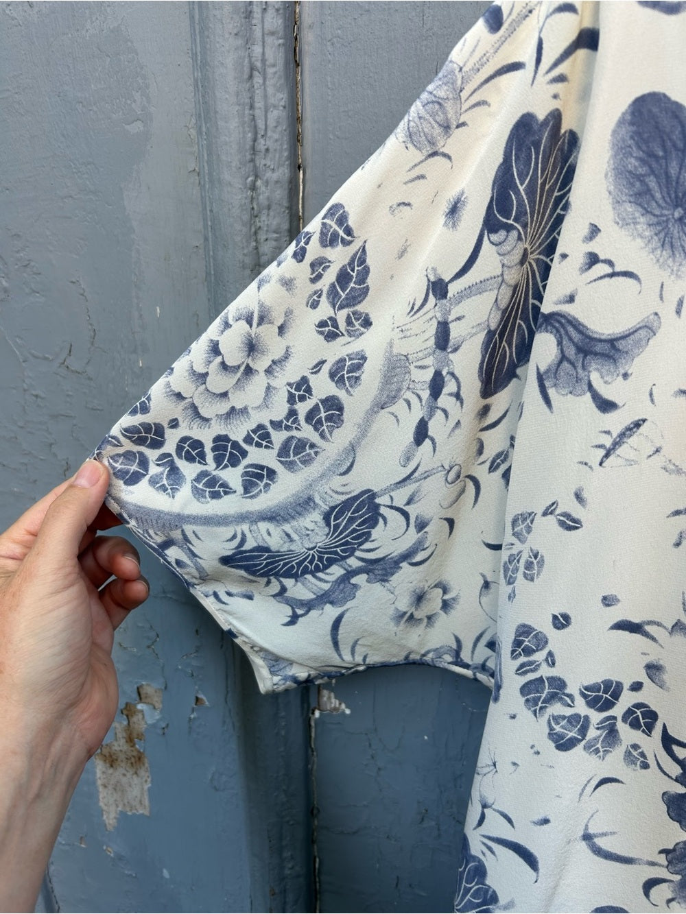 Wilfred Blue Silk Kimono, Size XXS