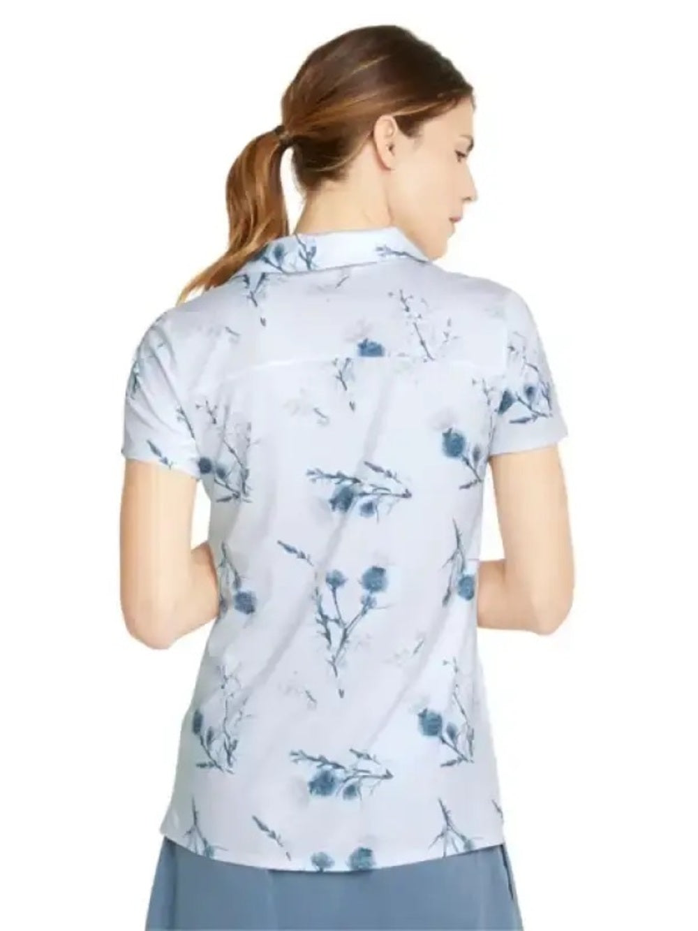Puma blue and white floral golf polo, size XL
