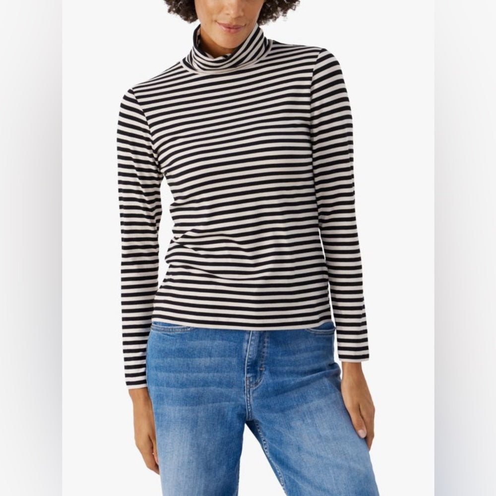 Part Two Efinas Stripe Long Sleeve Turtleneck Top, size M