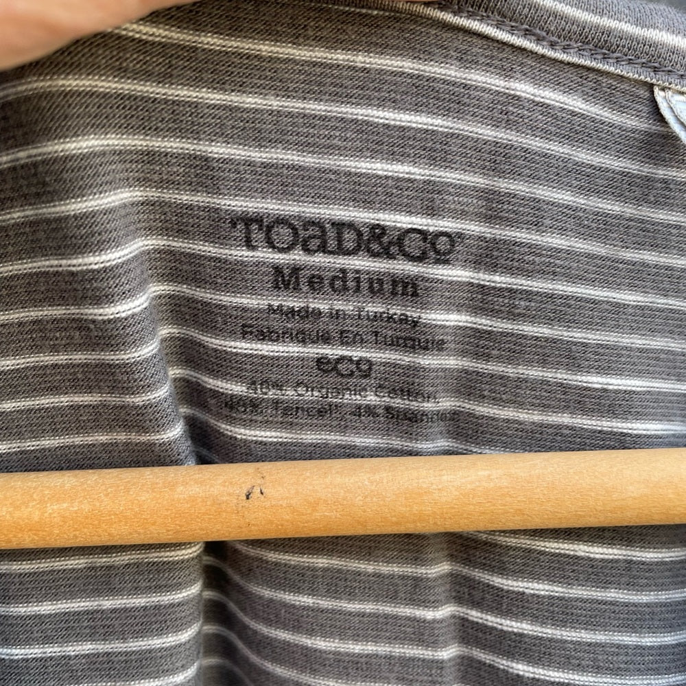 Toad & Co Tamaya Dos Tunic, grey striped, size M