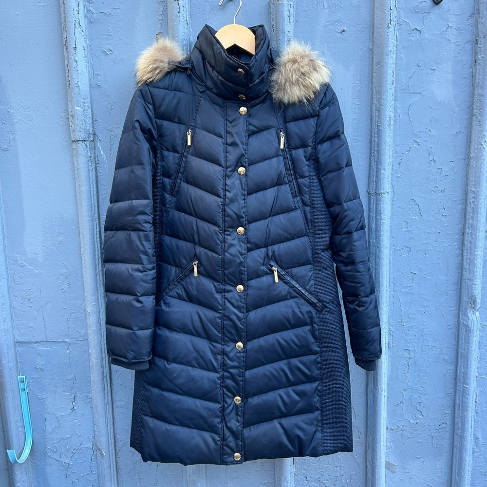 Michael Kors Navy Down Parka, size Small