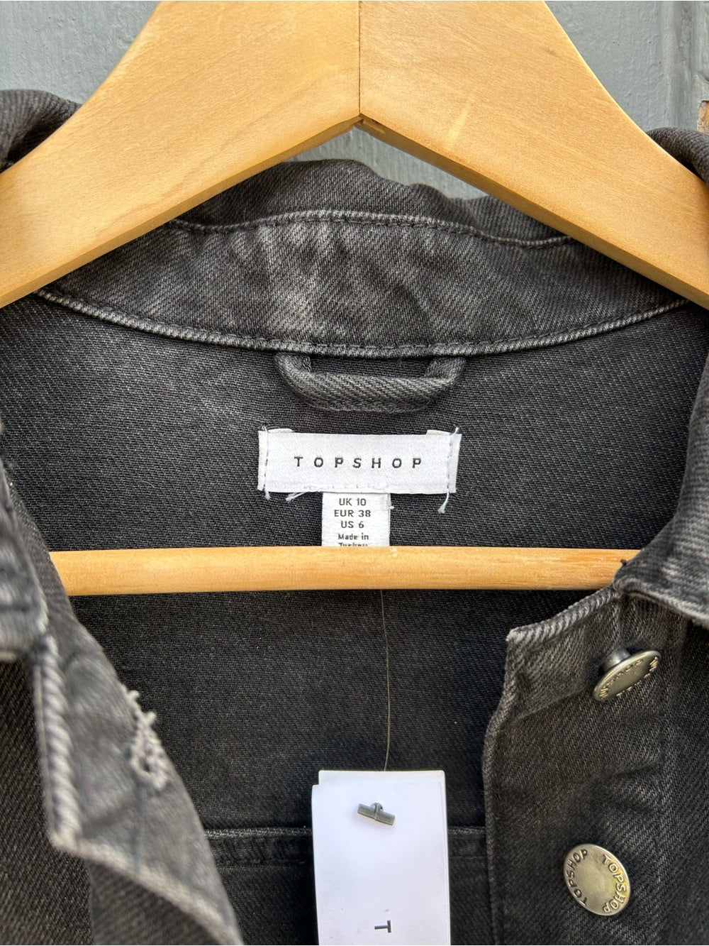 Topshop black denim studded jacket, BNWT, size 6