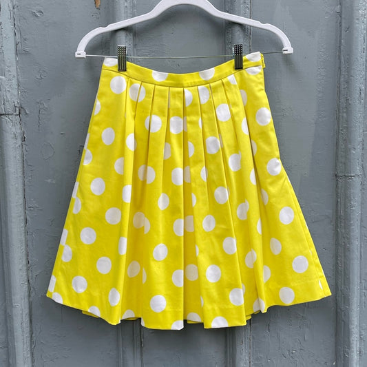 Pink Tartan Yellow Polka Dot Skirt, size 2