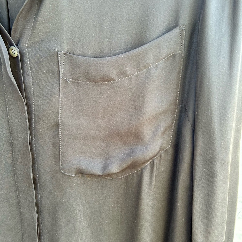 J Crew Black Robin Silk Blouse, Size 8