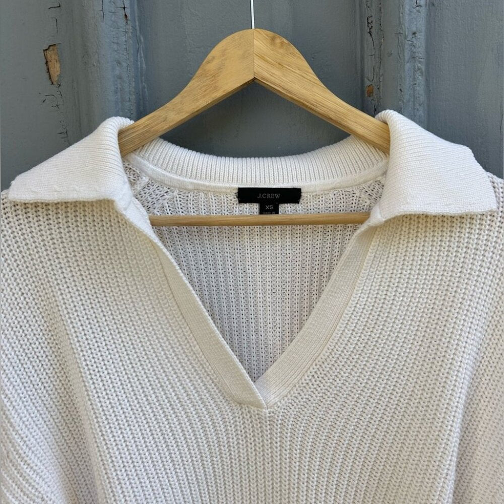 J Crew Cream Cotton Johnny Sweater, size XS