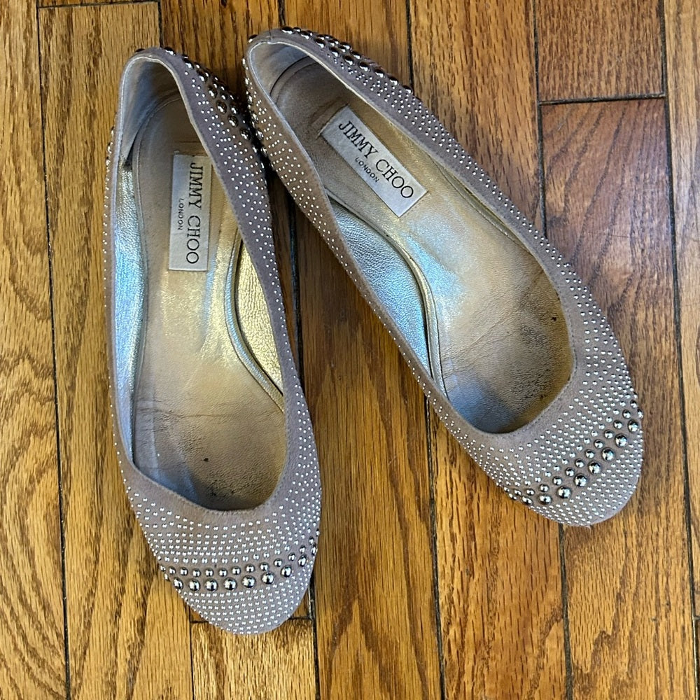 Jimmy Choo Suede Studded Ballet flats, size 37.5