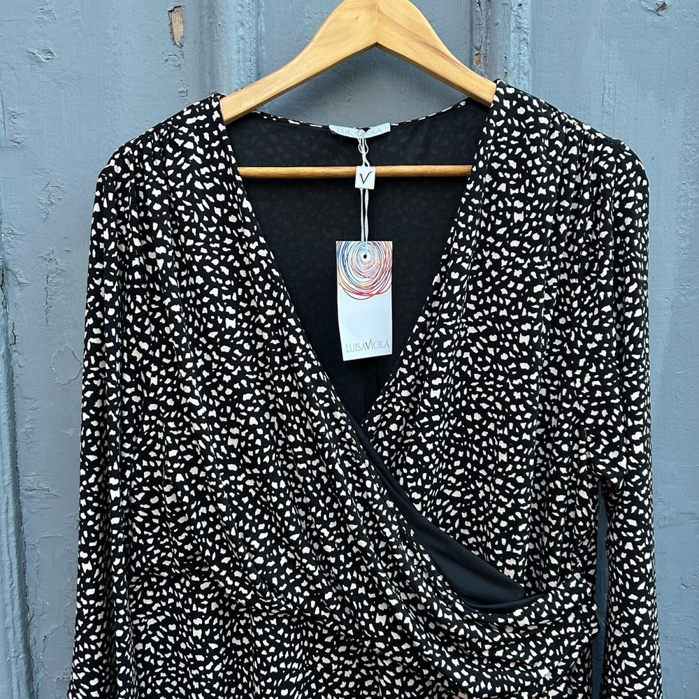 Luisa Viola print wrap front dress, BNWT, size 20