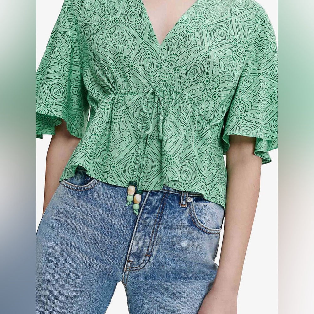 Maje Limaro Graphic-Print Woven Blouse, size 1 (Small)