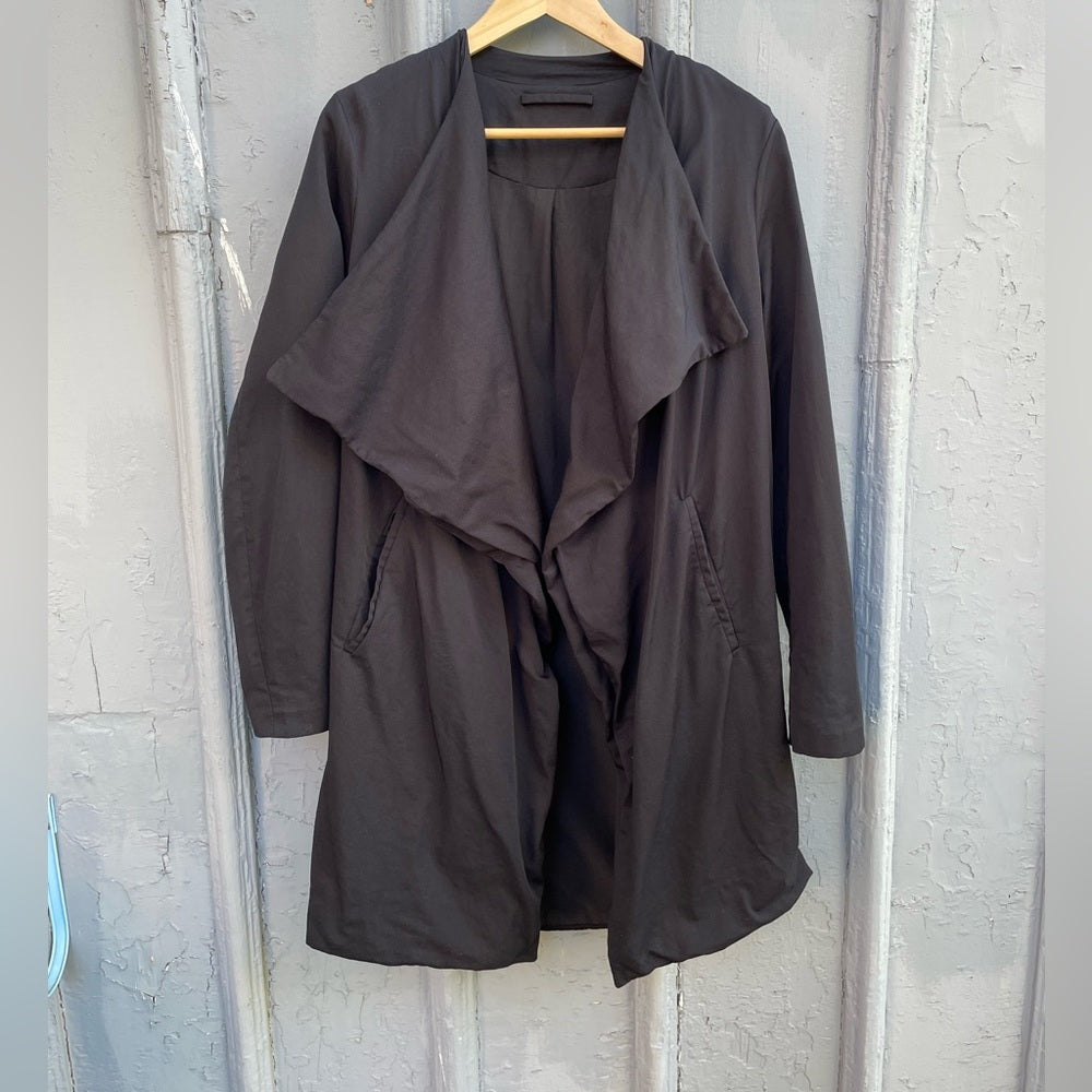 ALLSAINTS Hace Black Trench coat, size 8