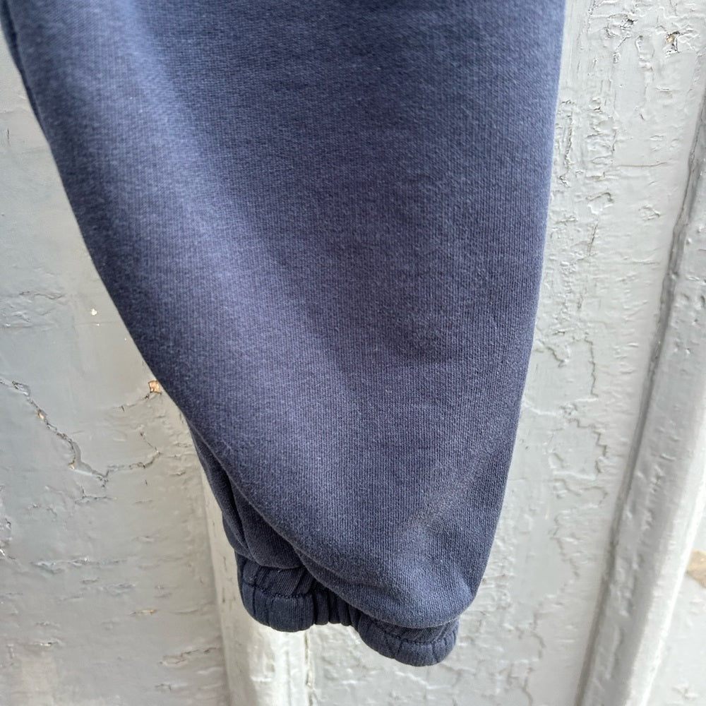 TNA Navy Cozy Fleece Boyfriend Sweatpants, size M