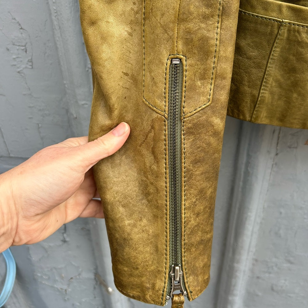 Danier tan leather moto Jacket, size xs