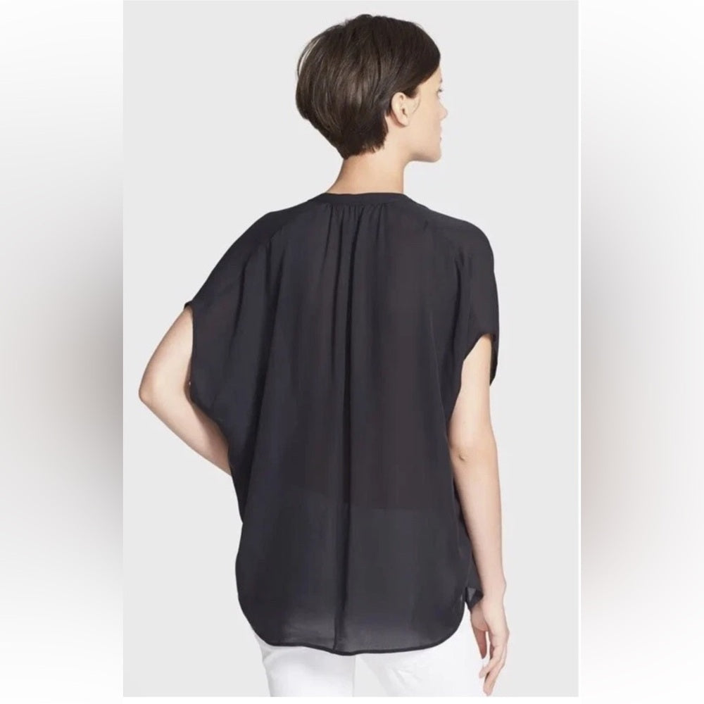 Vince Georgette Silk Cap Dolman Sleeve Blouse, Small (oversized)