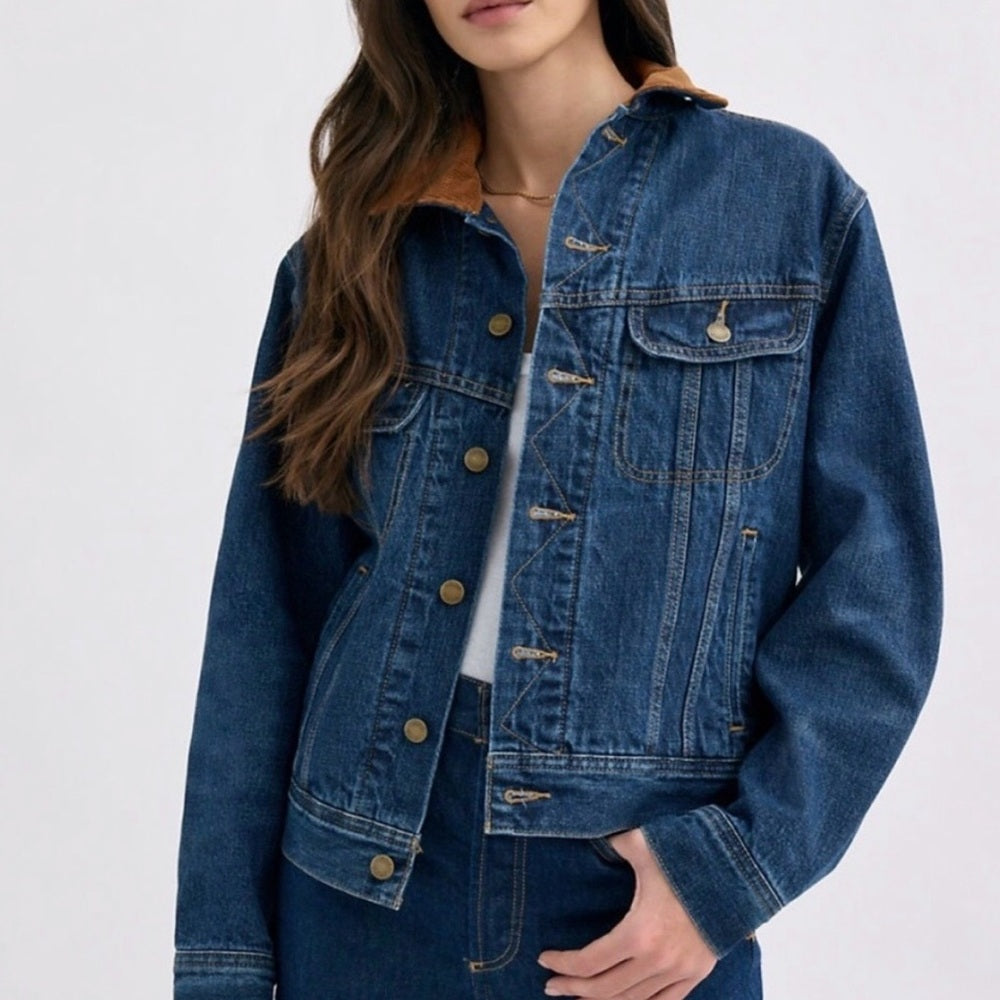 Denim Forum Monroe Storm rider fleece lined jacket, size xs (Oversized)