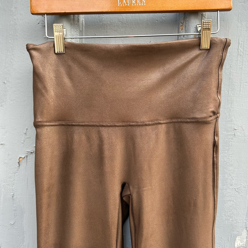 SPANX Brown Faux Leather Legging, size XL