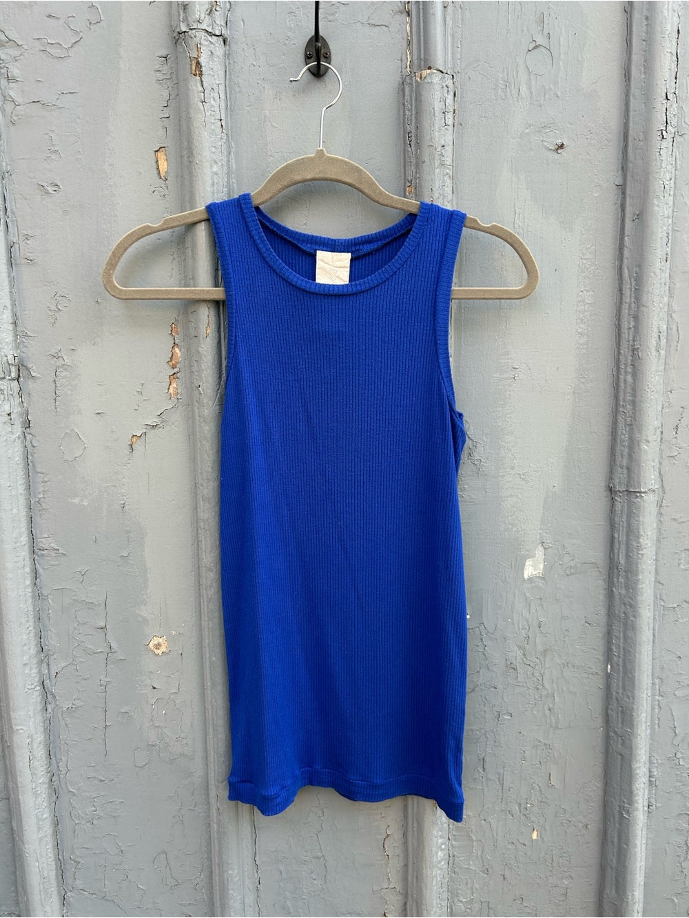 Hoi bo Blue ribbed tank, Small