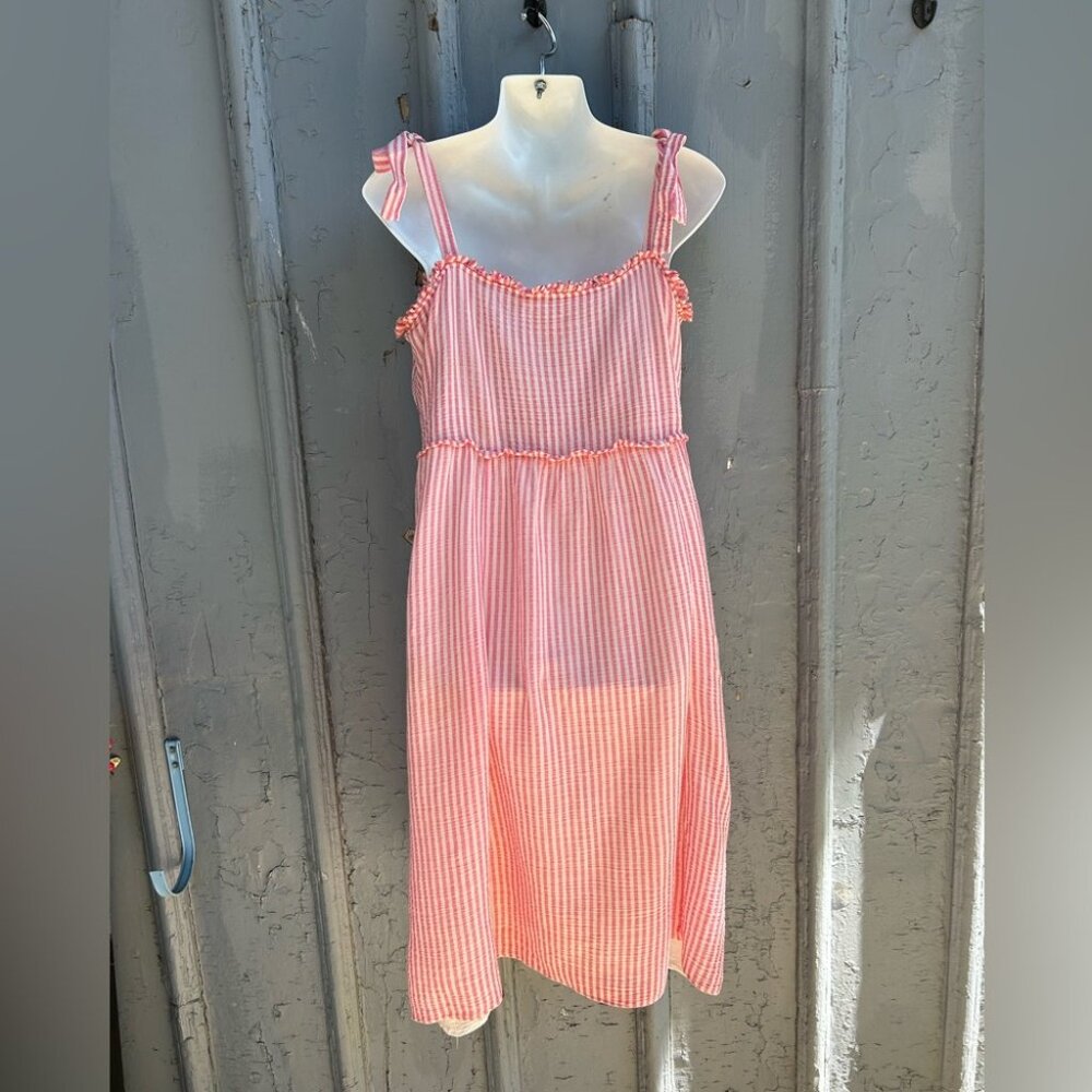 Sezane Seersucker Juliette Dress, size 42 (US 10 approx)