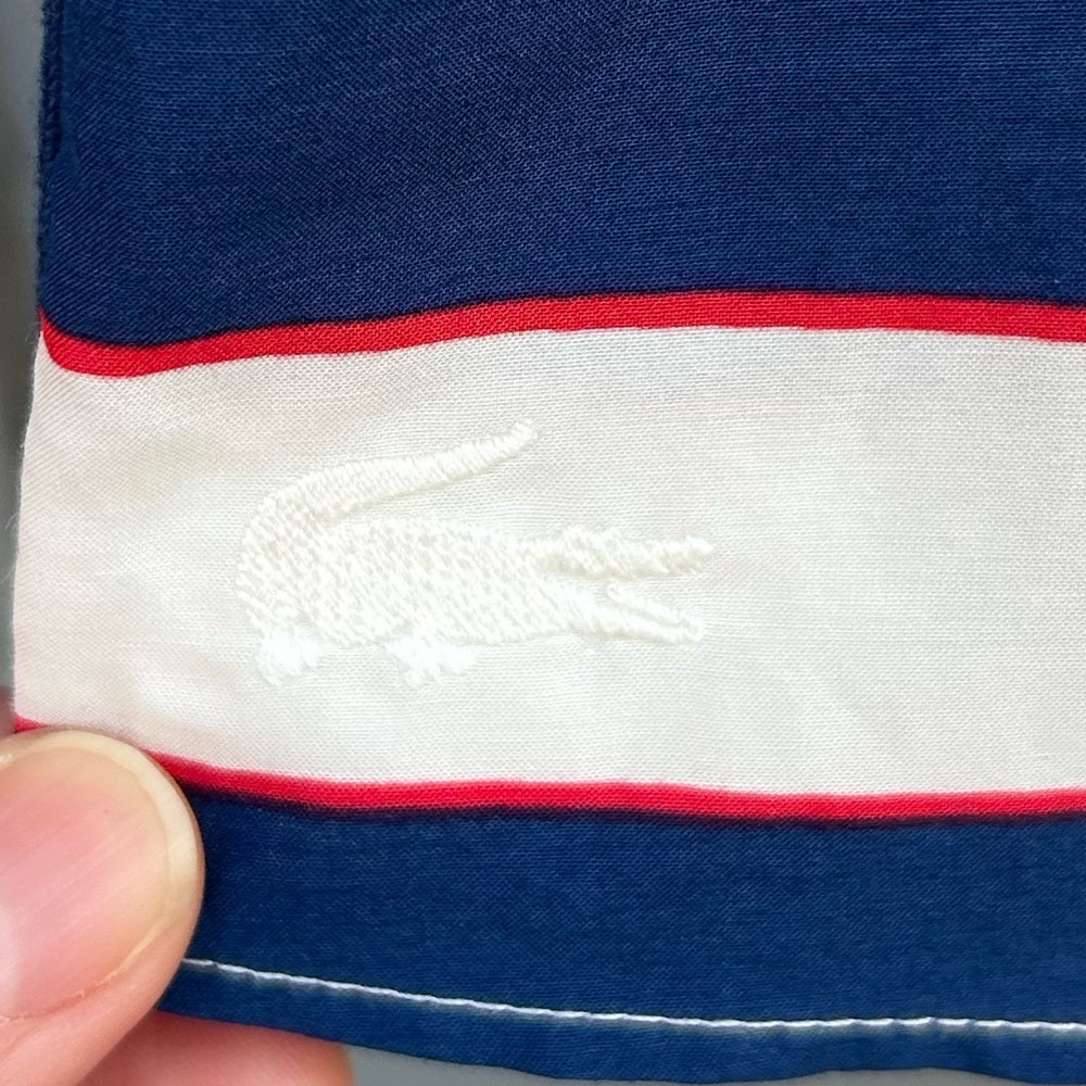 Lacoste Striped Button-down with knit stripe down sides, size 38 (M)