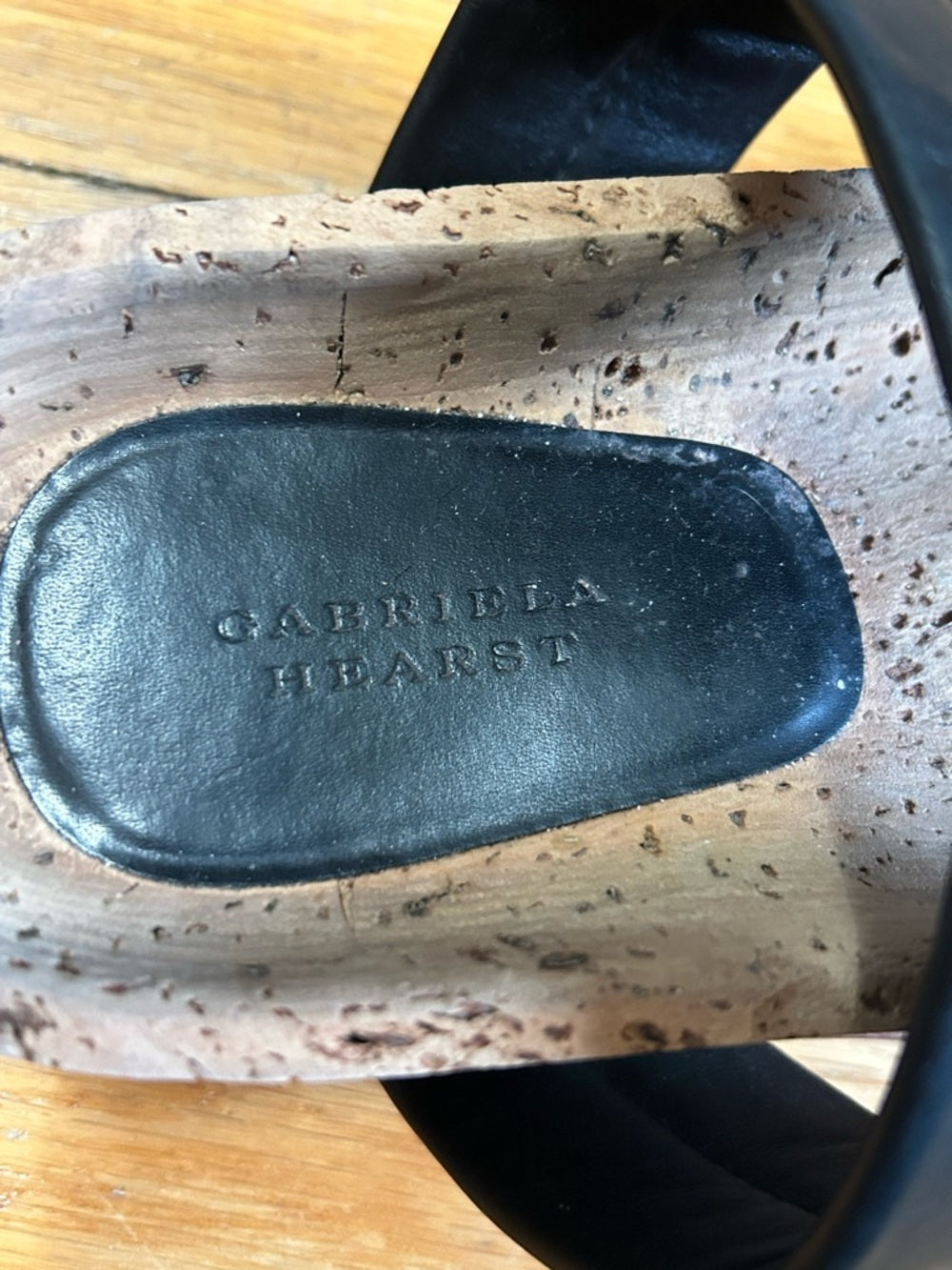 Gabriella Hearst Black Striker Sandals, size 38.5