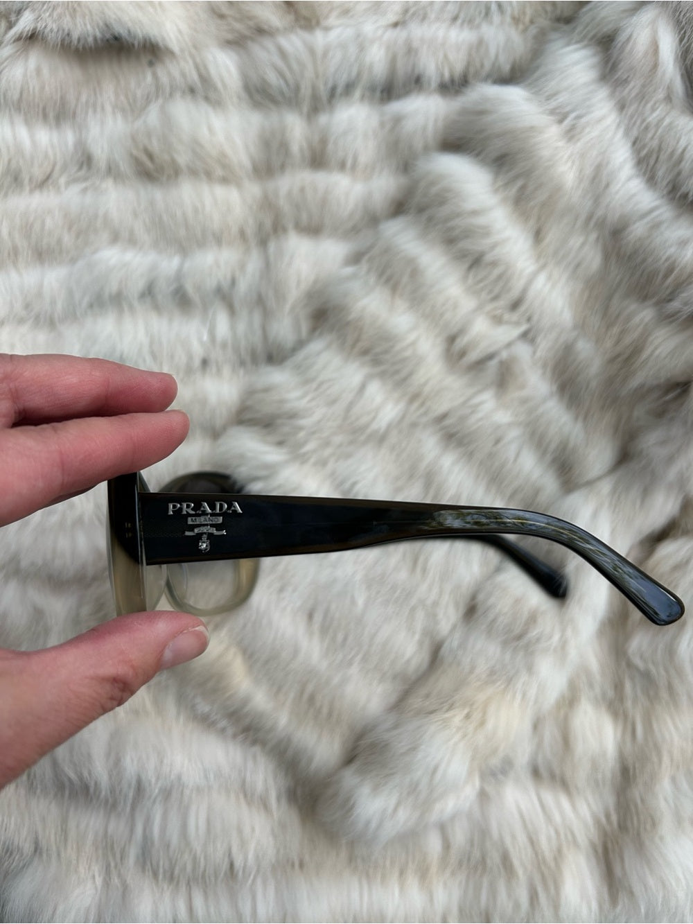 Prada Black Grey Large Gradient Sunglasses