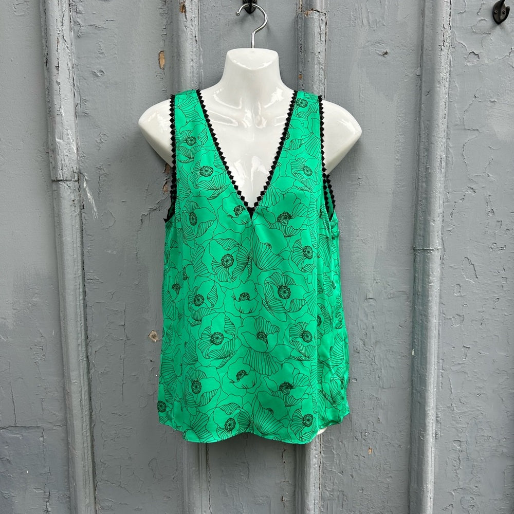 The Kooples Poppy-Print Sleeveless Top, BNWT, size “2” (M)