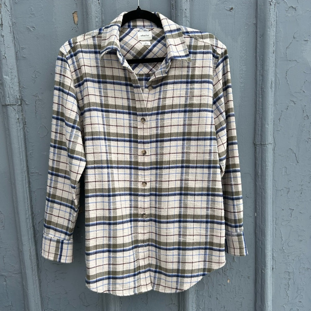 Wilfred Free Plaid Flannel Sail Shirt, size xs