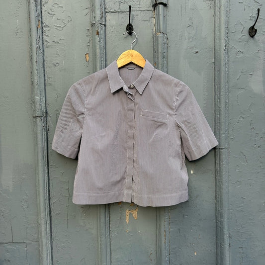 Kit & Ace Pinstripe Crop Shirt, Size S/M