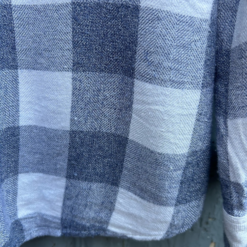 Rails Blue White Plaid Flannel button-down, small