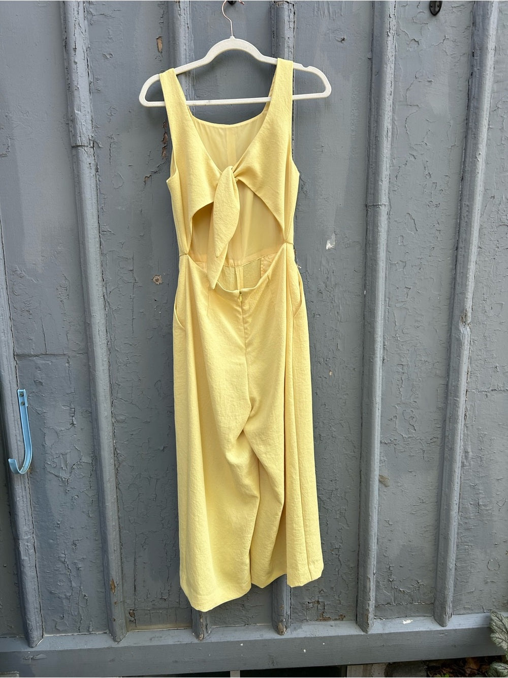 Wilfred Yellow Tie Back Ecoulement Jumpsuit, size S