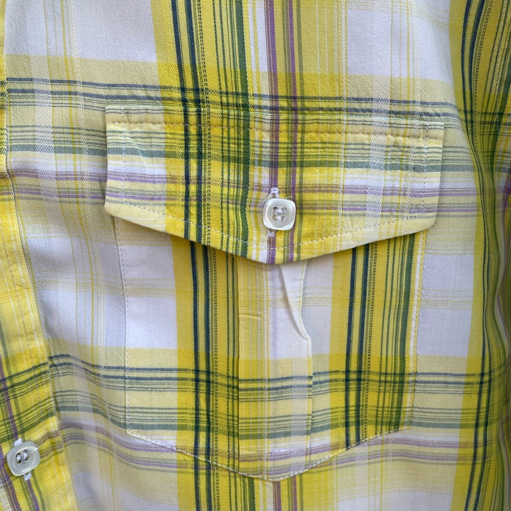 Ted Baker Yellow plaid “parag” Buttondown, size Ted 3 (Medium)