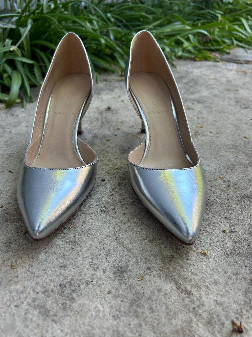 J. Crew Valentina Metallic Silver pumps, BNIB, size 7.5