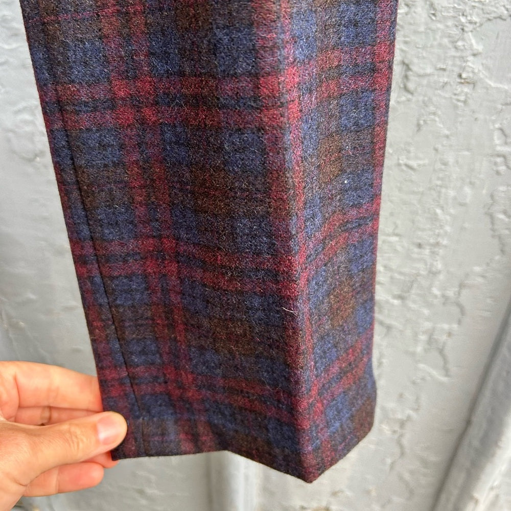Sand Copenhagen plaid wool blend pants, size 46 (US 6/8)