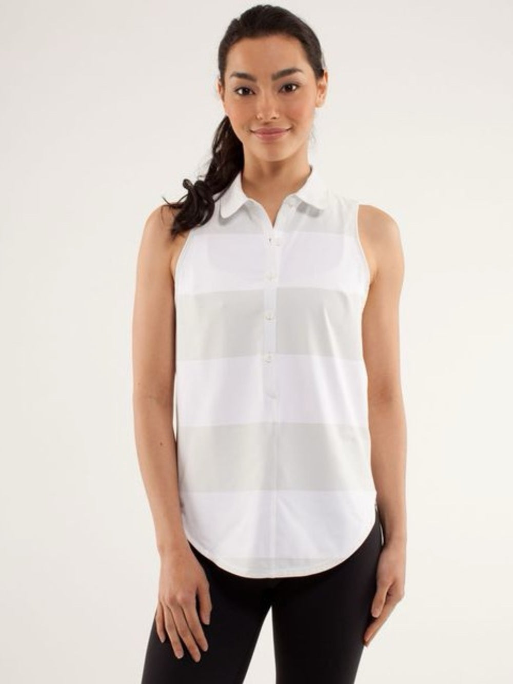 Lululemon white Hot Hitter Sleeveless Polo, size 6