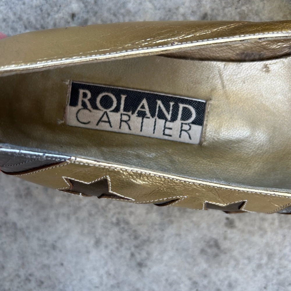 Vintage Roland Cartier Gold stars flats, size 40 (US9)