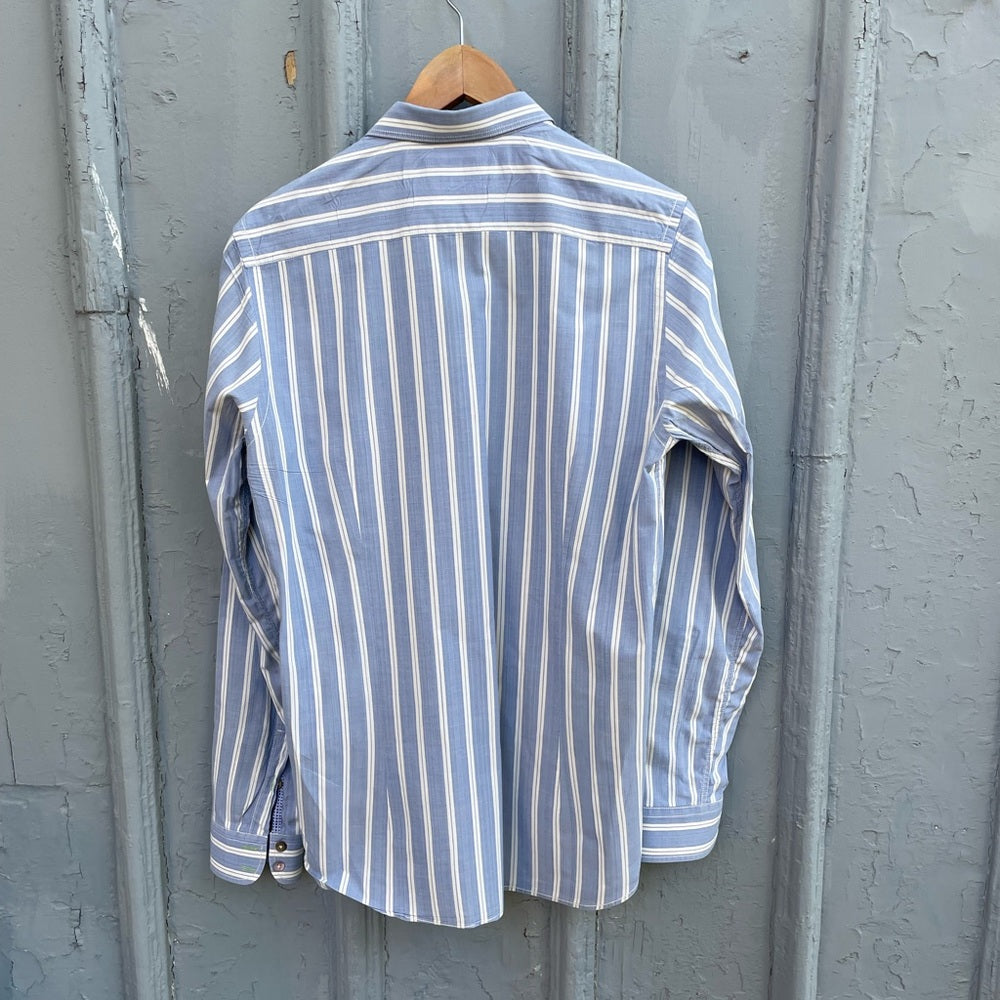 Ted Baker blue/ striped “yorksto” Buttondown, Ted size 3 (medium)