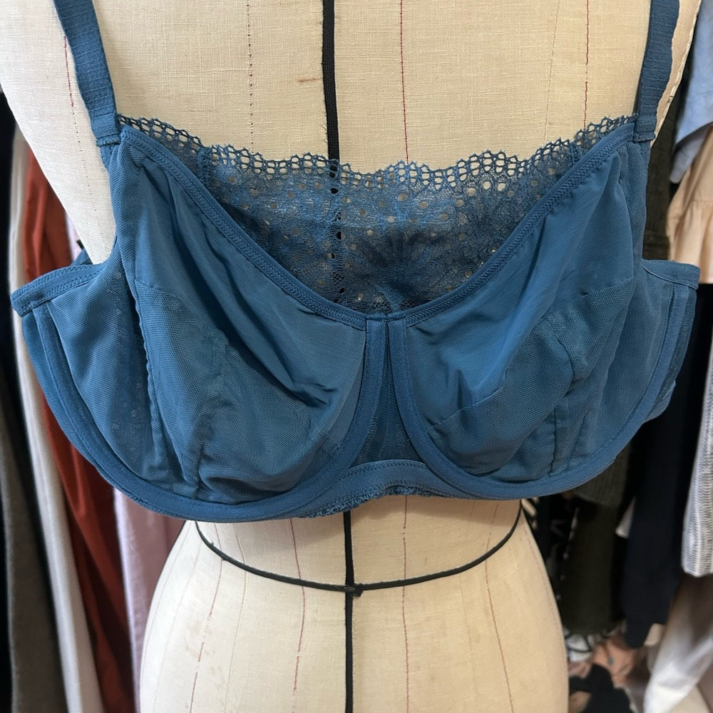 Montelle Intimates Blue Lace Bra, size 38E
