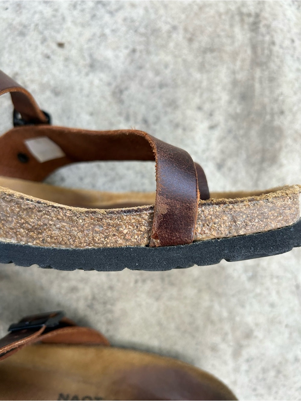 Naot Tahoe Buffalo Leather Sandals, size 40