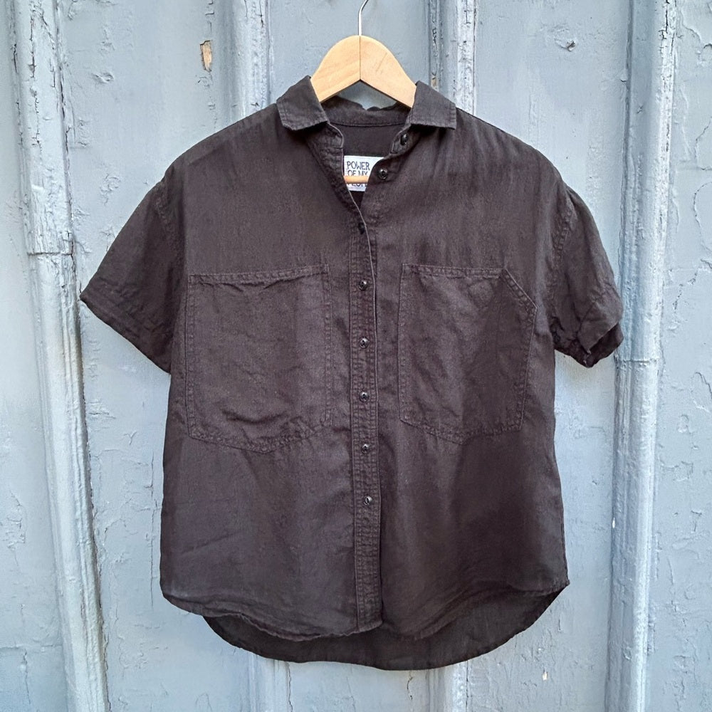 Power of my People black Wayward Fit Ss button up shirt, size xxs