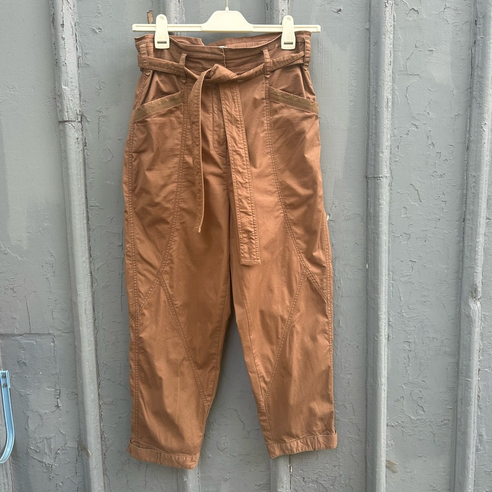 By Anthropologie Ellie Embroidered Utility Pants, size 8