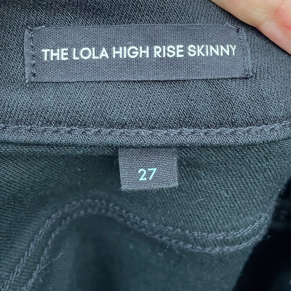 Denim Forum The Lola High Rise Skinny Black Stretchy Jeans, Size 27