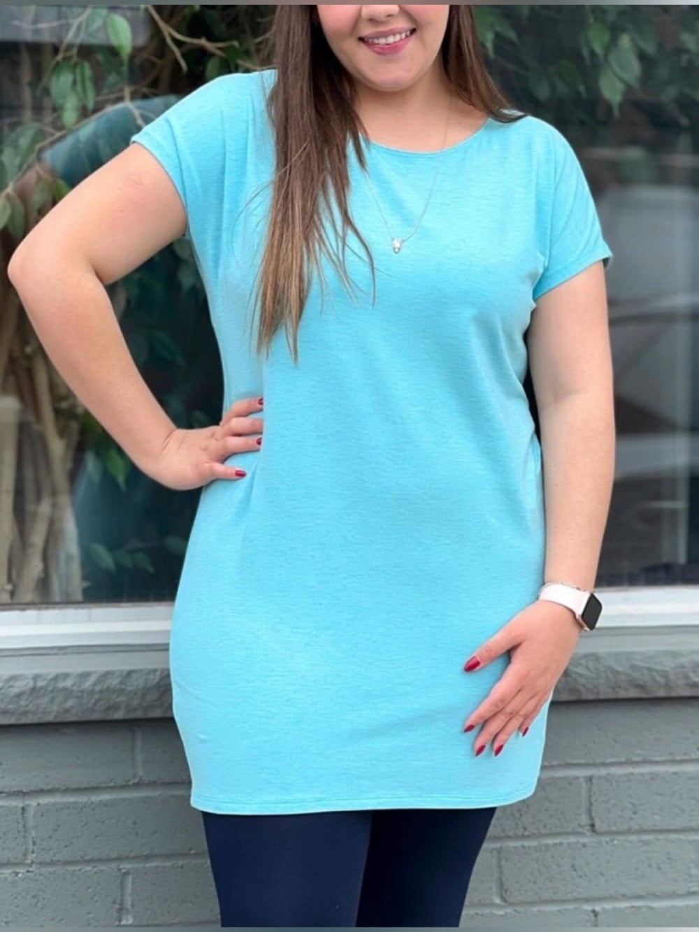 Miik Sia Blue Striped Modal Jersey Tunic, size M