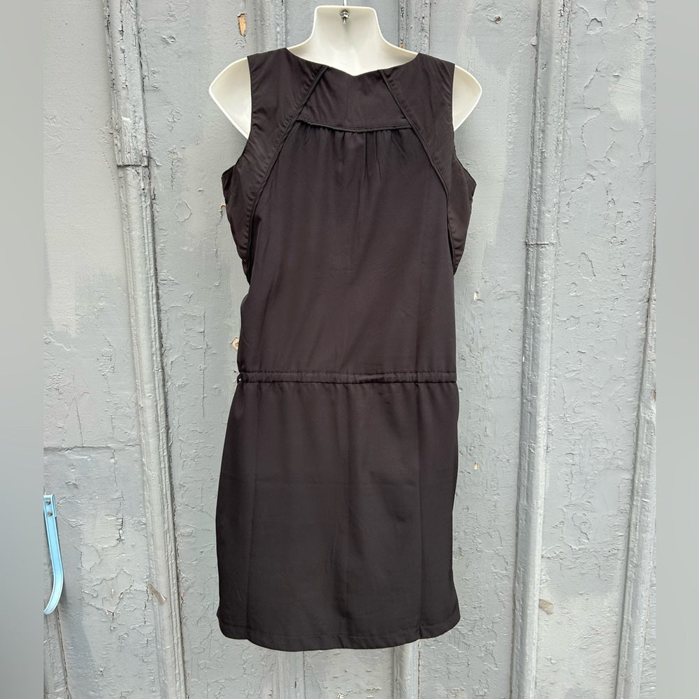 Indygena Burok sleeveless black shift dress, Small