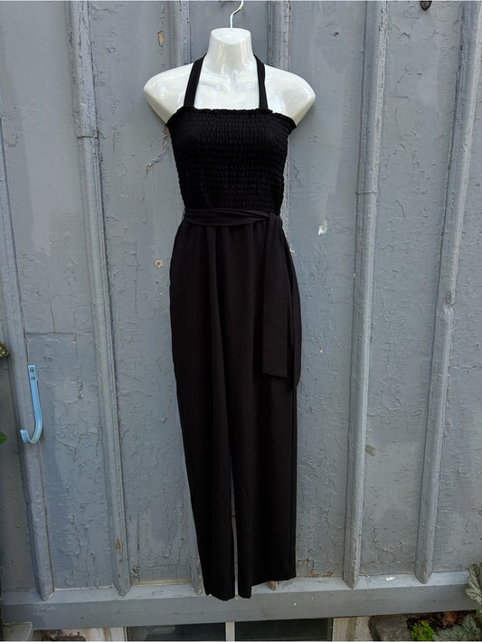 Drew black Shay smocked jumpsuit, BNWT, size s
